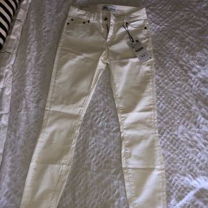 White wax jeans from Zara. Slim fit & Mid rise